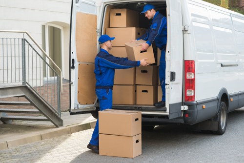 Professional movers packing and preparing items for a Bayswater relocation
