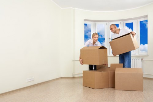 Moving van and boxes for removals in Bayswater